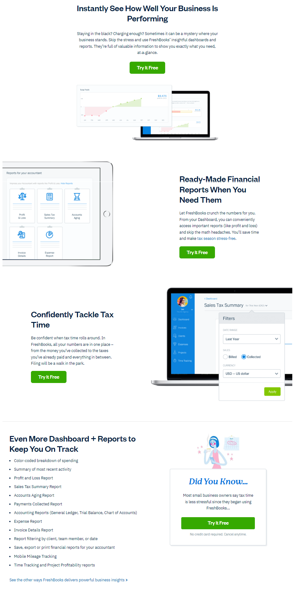 FreshBooks Reporting Features