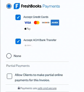 FreshBooks Payment Options