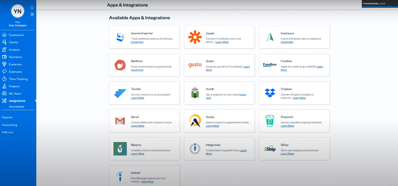 FreshBooks Integration with different project management platforms